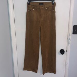 Banana Republic Tan faux Suede Wide-Leg Pants 27/4 NWT